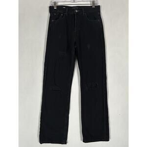 Aeropostale 90's Baggy Jeans Womens Size 4 REG Button Fly Black High Rise Y2K